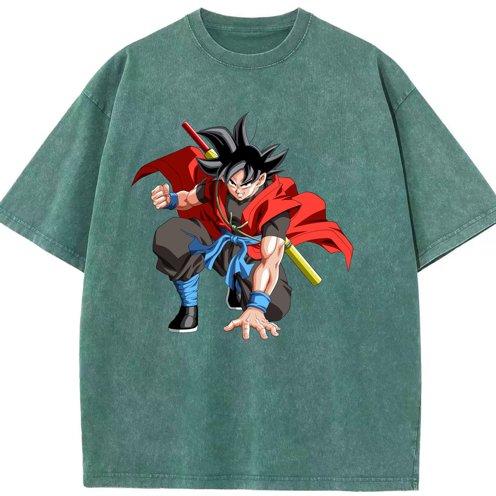 （画像用） ドラゴンボール 孫悟空（そん ごくう）Son Goku カカロット DRAGON BALL Kakarotto 綿100% ヴィンテージ風 半袖Tシャツ（フロントプリント）